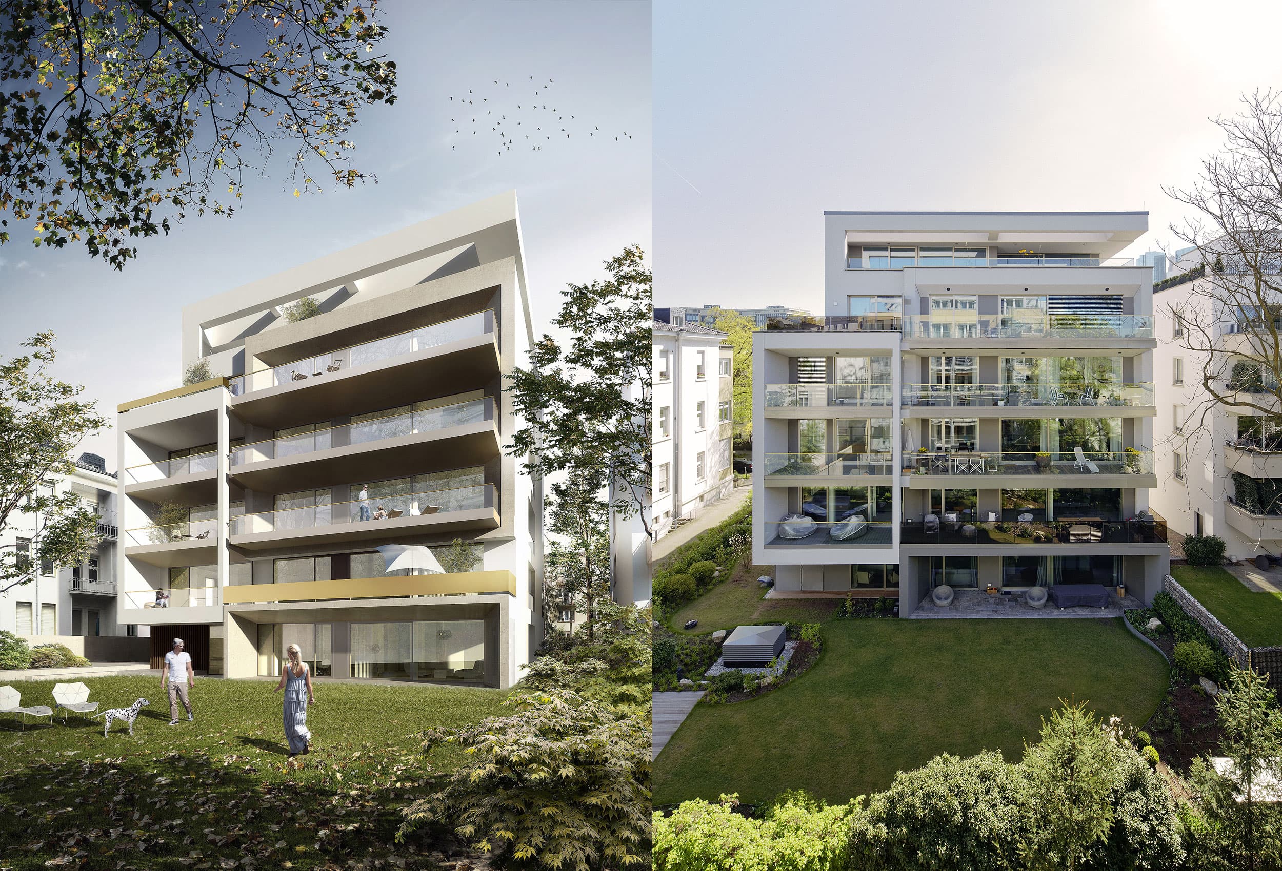 Wohnungsbau Unter den Linden II Frankfurt Gartenansicht