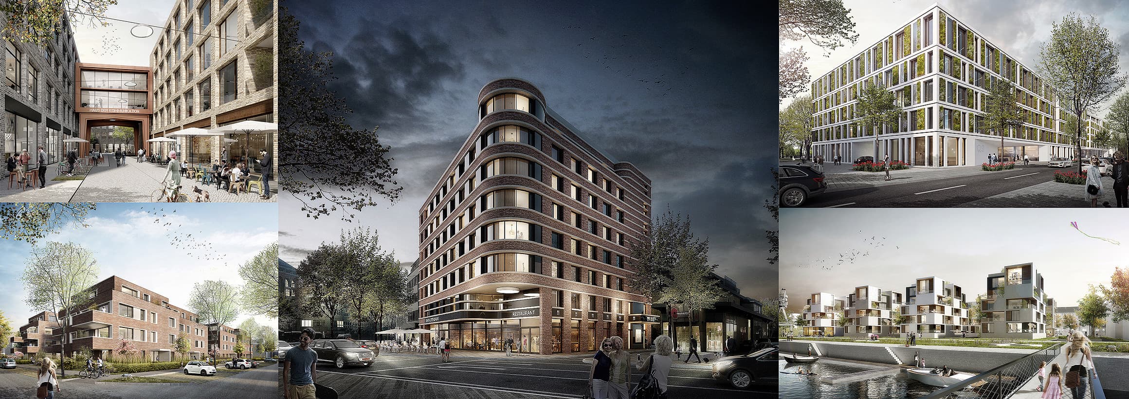 Collage 3D Visualisierungen silisight Referenzen