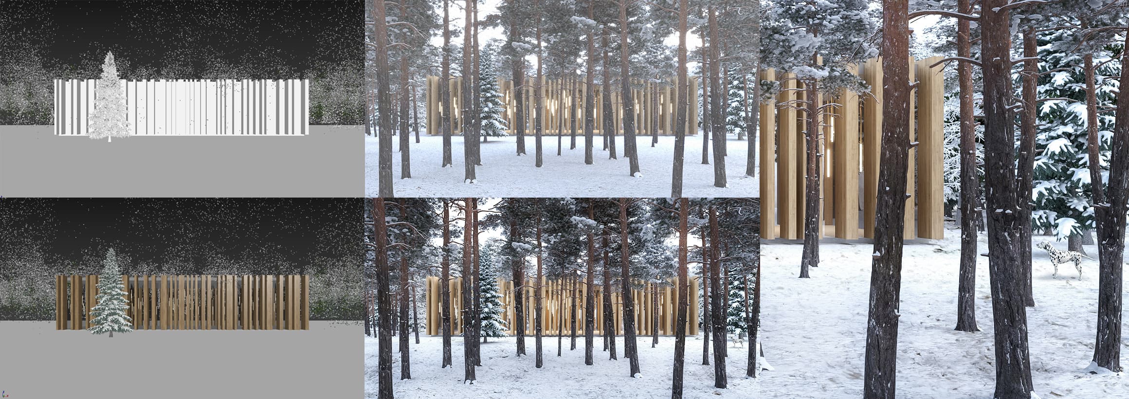 Collage 3D Visualisierungen silisight Workflow